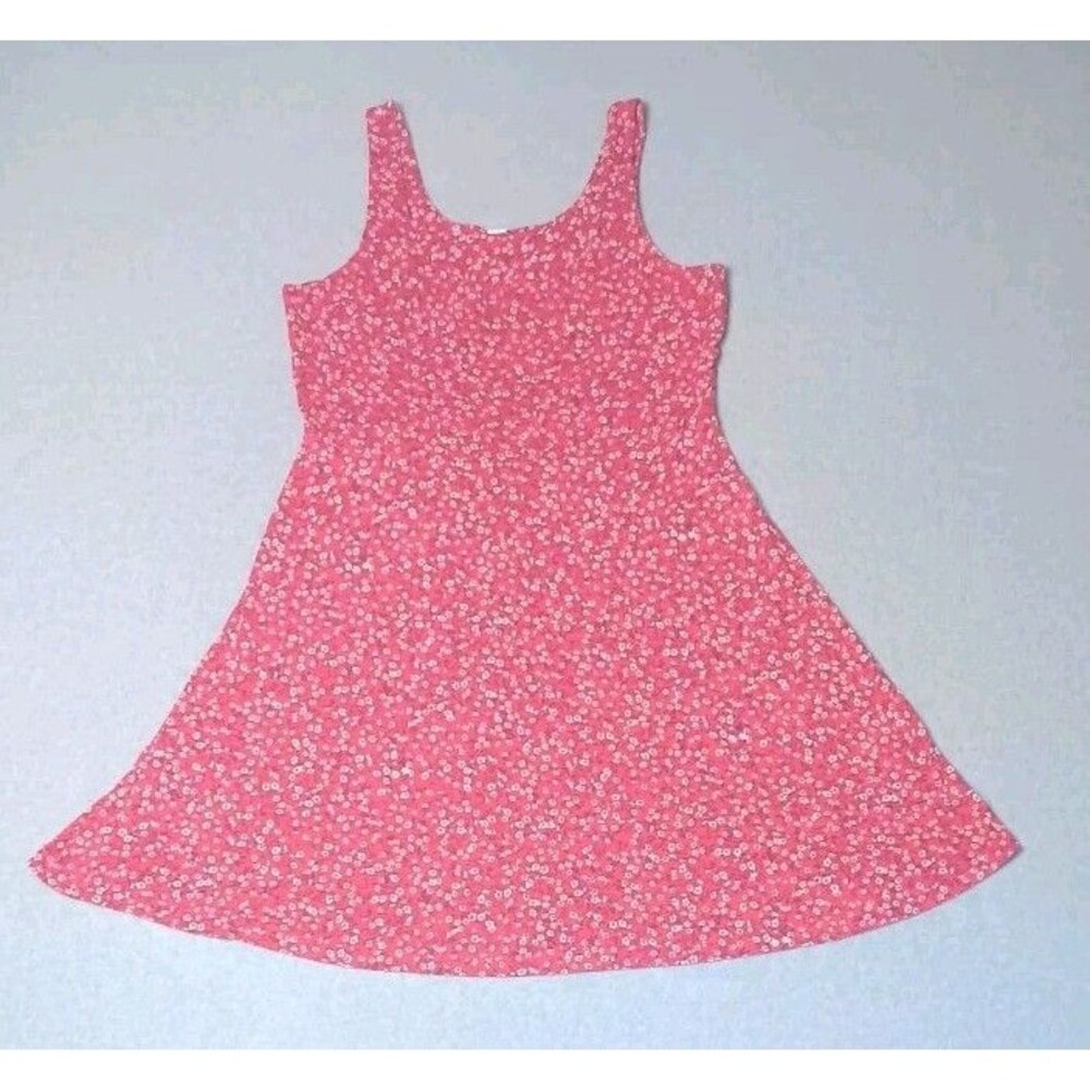 Old Navy Sleeveless Fit & Flare Skater Mini Dress L Ditsy Micro Floral Swing Y2K